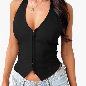 Black Halter V Going Out Top